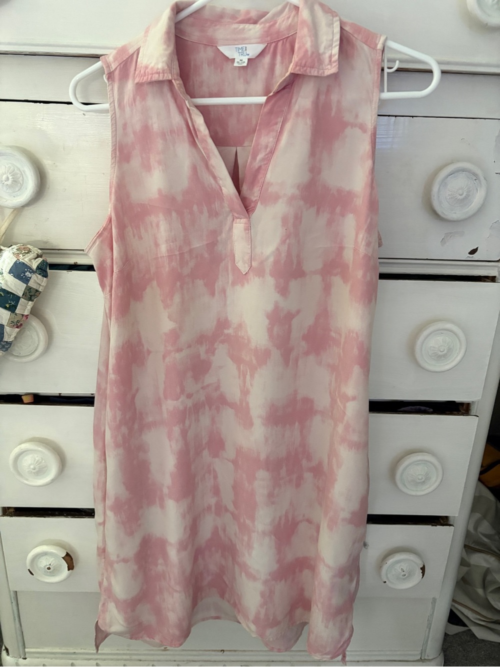 Time and Tru Pink Tie-Dye Sleeveless Dress